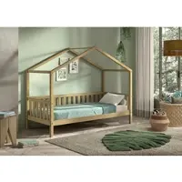 Vipack Bedhuisje Dallas - 90x200 - Massief Eikenhout - - Huisbed - Bruin - Hout Eenpersoons Normaal Bed