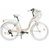 DaviBikes Emma – Stadsfiets – 26 inch – 7 versnellingen – Shimano – V-brake – Lage instap – Bruin/Wit
