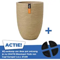 Capi Europe Bloempot Elegant Laag Rib Beige D 46 H 58 Cm