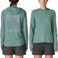 Patagonia - Women's Cap Cool Sun Hoody Peak Visions - Sportshirt XS, turkoois