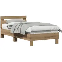 Syfax Bedframe Artisan Eiken 193 x 95 x 88 cm Bewerkt hout