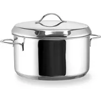 Habonne kookpan van roestvrij staal, 16 cm met deksel - duurzame kookpan, zilverkleurig