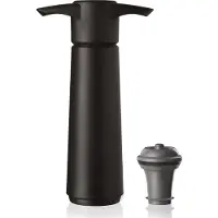 VacuVin Vacu Vin Wine Saver Zwart | Vacuüm Wijnpomp | 1 Vacuum Wine Stopper