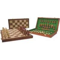HOT Games Schaak-klapcassette ingelegd 40 cm verzwaarde schaakstukken
