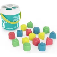 Miniland Sorteeremmer - Turkoois - 15Xdiam.14Cm - Met 16 Blokjes - 1 Jaar