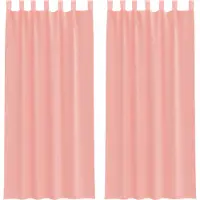 vidaXL Gordijnen voile met roedezakken 2 st roze
