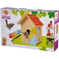 Eichhorn - Vogelhuisje in hout met verfborstel en verf - 14cm