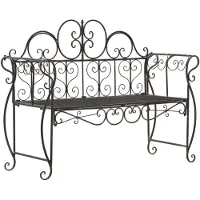 CLP Minna Tuinbank - metalen bank - armleuningen - art nouveau - 180 kg - bronzen