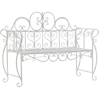 CLP Minna Tuinbank - metalen bank - armleuningen - art nouveau - 180 kg - antiek/wit