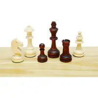 HOT Games Schaaks.Staunt.3 - Houten schaakstukken - Blauw en bruin - 76mm