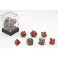 HOT Games Dobbelstenen Stardust Rood/Groen 7set.