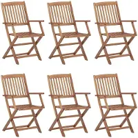 vidaXL Tuinstoelen 6 st inklapbaar met kussens massief acaciahout