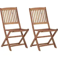 vidaXL Tuinstoelen 2 st inklapbaar met kussens massief acaciahout