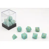 HOT Games dobbelstenen set - 7 stuks kunststof - D4 D6 D8 D10 D10-00 D12 D20 - pastel turquoise (7 stuks)