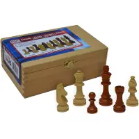 HOT Games Schaakstukken Staunton maat 5 - 89mm - In kist - Bruin