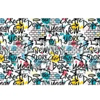 A.S. Création Fotobehang graffiti in blauw kleurrijk