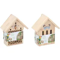 Edco - Houten Insectenhotel - Vlinders/Bijen - Set van 2