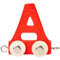 Small Foot - Houten Lettertrein Rood - A - 12 stuks