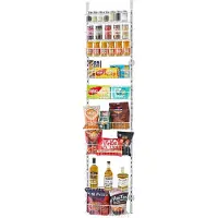 DUOKU Pantry organiser met 9 verstelbare hangende planken, stalen opbergsysteem voor deur of muur, ideaal voor keuken, badkamer en huis, wit