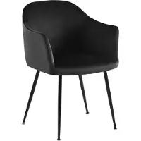 CLP Jaysie Eetkamerstoel - klassiek - met rugleuning - zwart metalen frame - velvet - fluweel - Fluweel/zwart