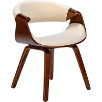 CLP Foley Eetkamerstoel - Met armleuning - Houten frame - walnoot/creme Stof
