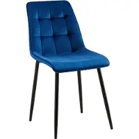 CLP Gifford Eetkamerstoel - klassiek - zonder armleuning - Velvet - fluweel - donkerblauw Fluweel
