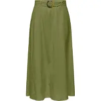ONLY Rok 'Jdymilan Linen Hw Belted Skirt Wvn Dia 15366394' olijfgroen