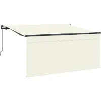 vidaXL Uitschuifbare luifel Crème 300 x 200 cm Polyester en Aluminium
