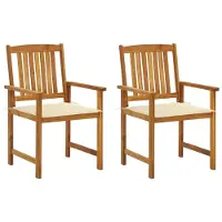 Syfax Tuinstoelen 2 st met kussens massief acaciahout