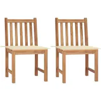 Syfax Tuinstoelen 2 st met kussens massief teakhout
