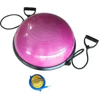 Softee Balancebord Boss Pink, 58 cm, antislip, dubbelzijdig bruikbaar, inclusief expander en opblaasapparaat