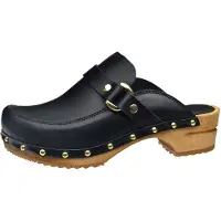 Sanita Damen Clogs Wood-Lillen Open 478340 Black-35