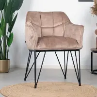 Bronx Velvet eetkamerstoel Jayron taupe
