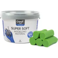 Creall Supersoft boetseerklei - groen - hersluitbare emmer - 1750 gram - glutenvrij - gemaakt in Nederland