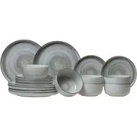 Cosy & Trendy Serviesset Baltic Grey 18-delig / 6 personen - 6 dinerborden, 6 ontbijtborden en 6 kommen