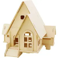 Creativ Company 3D houten set huis met veranda 22,5 x 17,5 x 20,5 cm