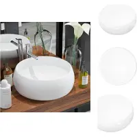 vidaXL Wastafel - Wastafels - Wasbak - Wasbakken - Wastafel rond 40x15 cm keramiek wit