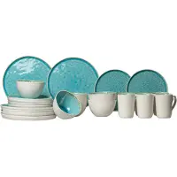 Cosy & Trendy Serviesset Laguna Azzurro 24-delig / 6 personen - 6 dinerborden, 6 bekers, 6 ontbijtborden en 6 schaaltjes