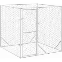 vidaXL Hondenkennel voor buiten 2x2x2 m gegalvaniseerd staal zilver