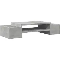 vidaXL Monitorstandaard met opbergruimte 70x27x15 cm hout betongrijs