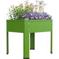 VCM Metall Hochbeet 50x40x45 cm, stehender Pflanzkasten für Balkon Terrasse Garten, Blumenkasten auf Beinen, Balora M