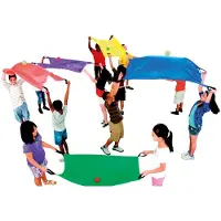 Spordas Fallscherm Speelgoed Set - Voor 2 personen - Set van 6 - Bevordert teamwork