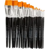 Creativ Company Gold Line Penselen, Plat, 0+2+4+8+12+16+20, B: 2-24 mm, 30 Stuk