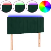 vidaXL Hoofdbord LED 100x5x78/88 cm fluweel donkergroen