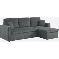 Sweeek 3 zits grote corduroy hoekbank Donkergrijs