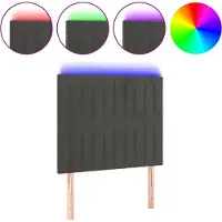 vidaXL Hoofdbord LED 90x5x118/128 cm fluweel donkergrijs