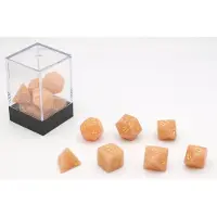 HOT Games - Dobbelstenen set - 7 stuks kunststof - Pastel perzik (7 stuks)