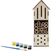 The Concept Factory Concept Factory Insectenhotel - DIY - hout - 23,5 cm - inclusief verf - educatief bouwpakket
