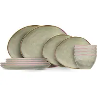 Cosy & Trendy Serviesset Trentino Organisch 12-delig / 4 personen - 4 dinerborden, 4 ontbijtborden en 4 soepkommen