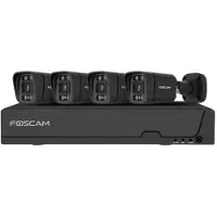 Foscam FNA108E-B4-2T-B Kit Beveiligingscamera Set - 4 Camera's - PoE - 2TB Geheugen - Kleurennachtzicht 20m - 8MP - Zwart